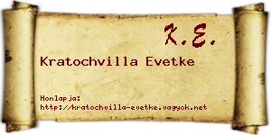 Kratochvilla Evetke névjegykártya
